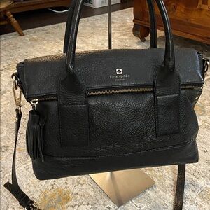 Kate Spade Southport Avenue Carmen Convertible Black Leather Satchel